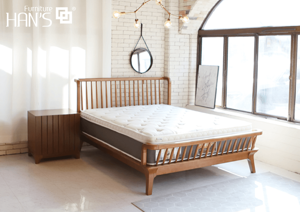 Mẫu giường ngủ gỗ kiểu Hàn Quốc Amber